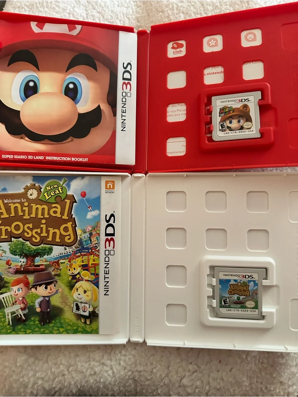 Nintendo 3DS Game Case Lot — Red and White Covers